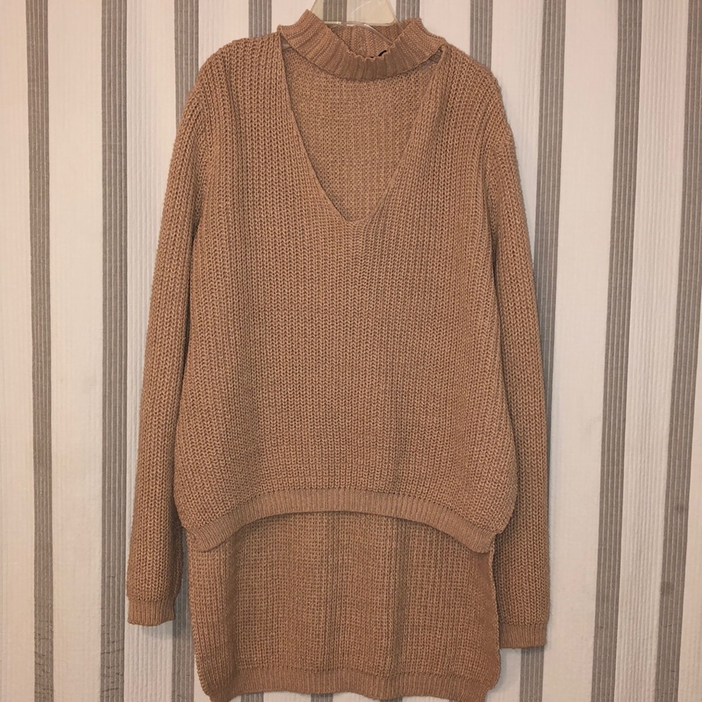 Plunge Collard Neck Sweater Top